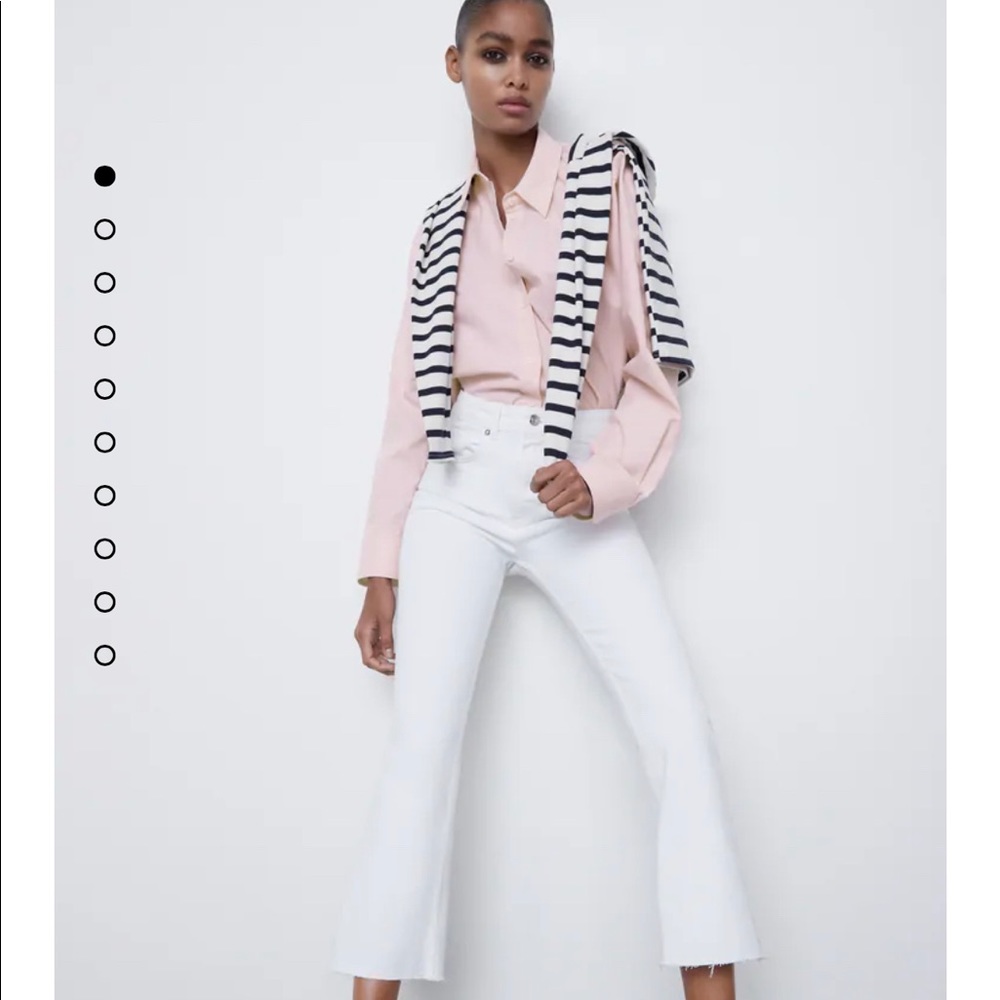 Zara White crop Pants